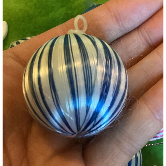 Satin Spun Red & Red Striped Unbreakable 1.5" Christmas Ball Ornaments & Deer - Picture 7 of 10